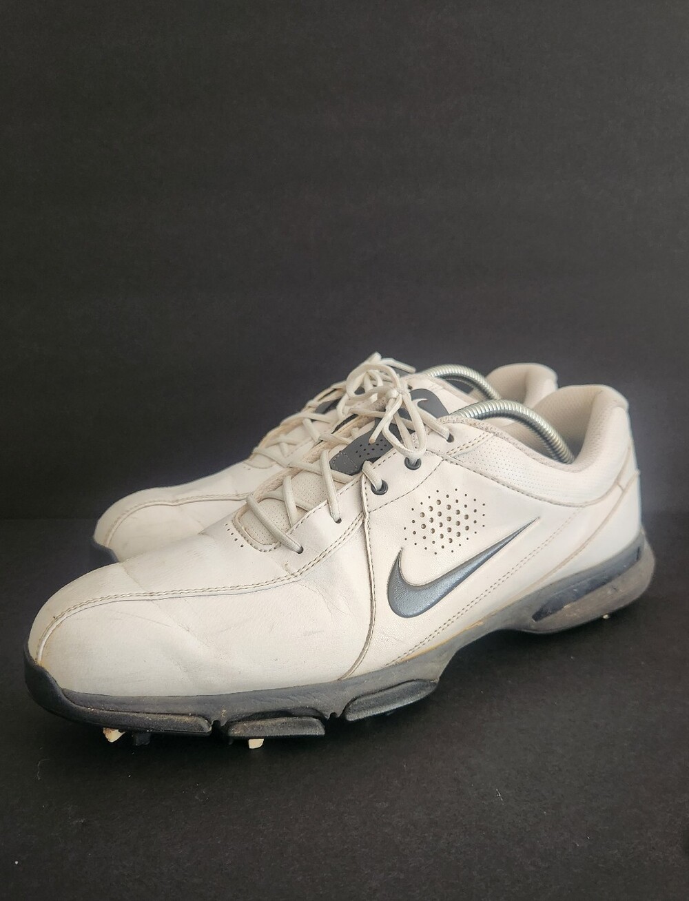 Nike 2014 Durasport III Mens White Golf Cleats Shoes Sneakers Size 11